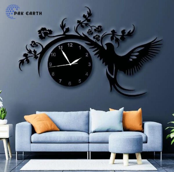Wall Clock 3D Bird Style Wooden Watch For Home Decoration