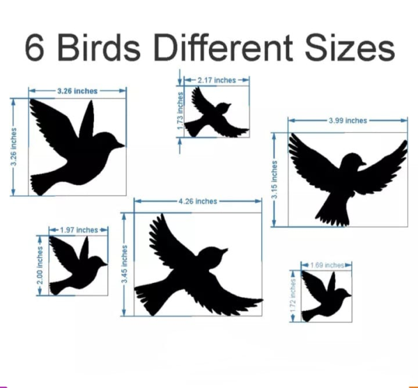 Wooden Different Sizes Flying Black Birds Wall Décor Art for Home Decoration - Image 2