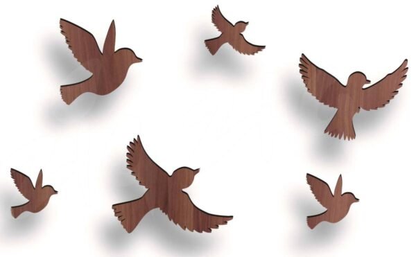 Wooden Different Sizes Flying Black Birds Wall Décor Art for Home Decoration - Image 5
