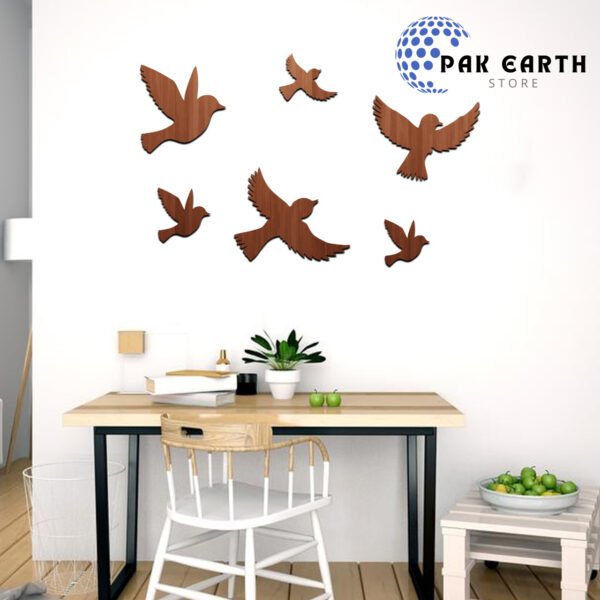 Wooden Different Sizes Flying Black Birds Wall Décor Art for Home Decoration - Image 6